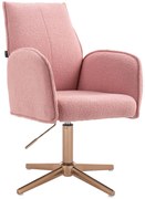 HR280CROSS Scaun Roz Pudra Boucle cu Bază Aurie