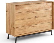 Comodă stejar masiv Madison, 121 × 45 × 90 cm