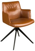 Scaun pivotant design LUX, Piele sintetica, Cognac brown