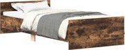 vidaXL Cadru pat fără saltea, stejar fumuriu 75x190 cm lemn prelucrat