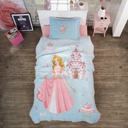 Cuvertura de pat din bumbac albastru, CROWN