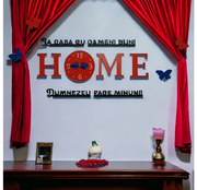 Ceas home, 80x22 cm, text personalizabil