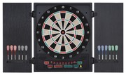 HOMCOM Tabla de Darts Electronică Profesională cu 6 Display-uri, 12 Săgeți, 27 Moduri de Joc, 51x6.5x57cm, Negru | Aosom Romania