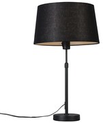 Lampă de masă neagră cu abajur negru 35 cm reglabil - Parte
