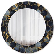 Oglinda cu decor rotunda Marmură hexagonală