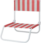Scaun de plajă pliabil Stripes, 65 x 44 x 19 cm,roșu