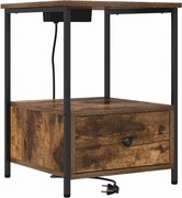 vidaXL Dulap de noapte Stejar fumuriu 42 x 41 x 56 cm Lemn compozit