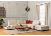 Canapea Tip Coltar cu Taburet Tulip Corner Right With Pouf - Beige