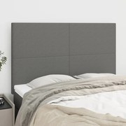 vidaXL Tăblii de pat, 4 buc, gri închis, 72x5x78/88 cm, textil