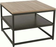 Masuta cafea AMBER B, stejar/negru, metal, 55x55x42 cm