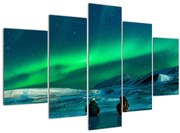 Tablou cu oameni la Aurora borealis (150x105 cm)