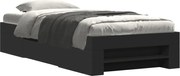vidaXL Cadru de pat, negru, 75x190 cm, lemn prelucrat
