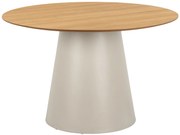 MAZZONI EXPORT BOSCO Stejar natural/picior bej (Cașmir) - MASĂ ROTUNDĂ 120 cm PENTRU BUCĂTĂRIE SUFRAGERIE SALON FURNIR
