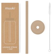 Pai de băut cu perie de curățare/cu capac inclus din silicon Milk Coffee – Muuki