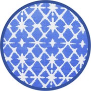 vidaXL Covor de exterior, ARAKIL albastru și alb, Ø160 cm, PP