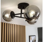 Brilagi - Lustră aplicată MALIVA 3xE14/15W/230V negru/fumuriu