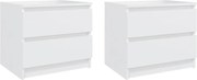 vidaXL Noptiere, 2 buc., alb, 50x39x43,5 cm, PAL