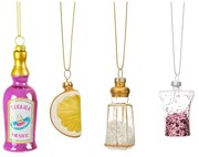 Ornamente de Crăciun lucrate manual 4 buc. din sticlă 9,5 cm Tequila – Sass & Belle