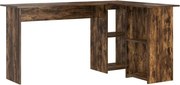 vidaXL Birou cu raft Stejar fumuriu 142 x 102 x 73 cm Lemn compozit