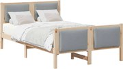 vidaXL Cadru de pat cu headboard Gri deschis 120 x 200 cm țesătură