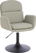 HR480N Scaun Culoarea Inului Piele Ecologica Premium Soft cu Bază Neagră