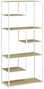 HOMCOM Bibliotecă raft de depozitare cu 7 niveluri cadru din oțel stil industrial 83 x 34 x 180 cm stejar | Aosom Romania