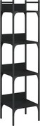vidaXL Bibliotecă 4 niveluri, negru, 35x30x138,5 cm, lemn prelucrat