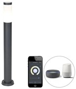 Lampă de stradă exterioară inteligentă antracit 80 cm incl. Wifi P45 - Rox