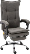 vidaXL Scaun de birou cu masaj, gri, material textil