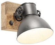 Spotlight industrial gri închis cu lemn de mango 18 cm - Mangoes