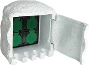 vidaXL Priză de grădină cu 4 intrări impermeabilă Rășină Albă