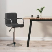 vidaXL Scaun de bar, gri închis, material textil
