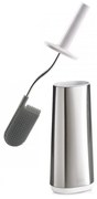 Perie de toaleta Joseph Joseph Flex 70517, Cap flexibil in forma de D, Otel inoxidabil, Alb/Inox