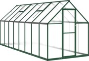 vidaXL Sere cu cadru de bază, verde, 445x169x195 cm, aluminiu