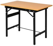 HOMCOM Masa de lucru pliabila cu rigla rapotor cadru din otel rezistent galben negru Sarcina maxima 100kg 100 x 60 x 75.5 cm