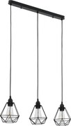 vidaXL Lustră, design diamant, negru, 3 becuri x E27
