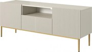 Comodă TV Nicole 150 cm cu sertar și nișă – cashmere / picioare aurii