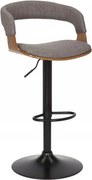 Scaun de bar pivotant Manhattan frasin/ gri