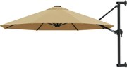vidaXL Umbrelă soare montaj pe perete tijă metalică gri taupe 300 cm