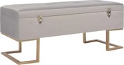 vidaXL Banchetă cu un compartiment de depozitare gri 105 cm catifea