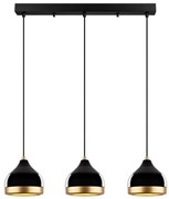 Lustră pe cablu YILDO, 3xE27/40W/230V, negru/auriu