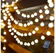 Instalație LED solară decorativă Brilagi BUBBLE 200xLED/8 funcții 20m IP65 alb cald