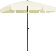 vidaXL Umbrelă de soare de plajă, galben nisipiu, 200x125 cm
