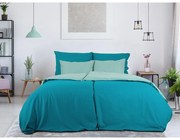 B.E.S. Petrovice Lenjerie de pat din bumbac Double face turcoaz/oliv