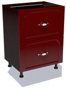 Corp inferior 60 cu 2 sertare metalice pentru greutate Zebra MDF tulip rosu