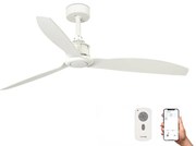 Ventilator de tavan FARO 32101WP JUST FAN alb d. 128 cm SMART + telecomandă