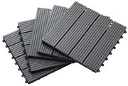 Outsunny Set 11 Plăci Gresie pentru Pavaj Grădină și Terasă 30x30x2.2cm Gri | Aosom Romania