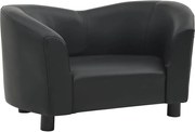 vidaXL Canapea pentru câini, negru, 67x41x39 cm, piele ecologică