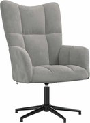 vidaXL Scaun de relaxare, gri deschis, catifea