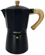 Cafetiera moka Kinghoff KH 1887, 9 cesti, 450 ml, Aluminiu, Inductie, Negru